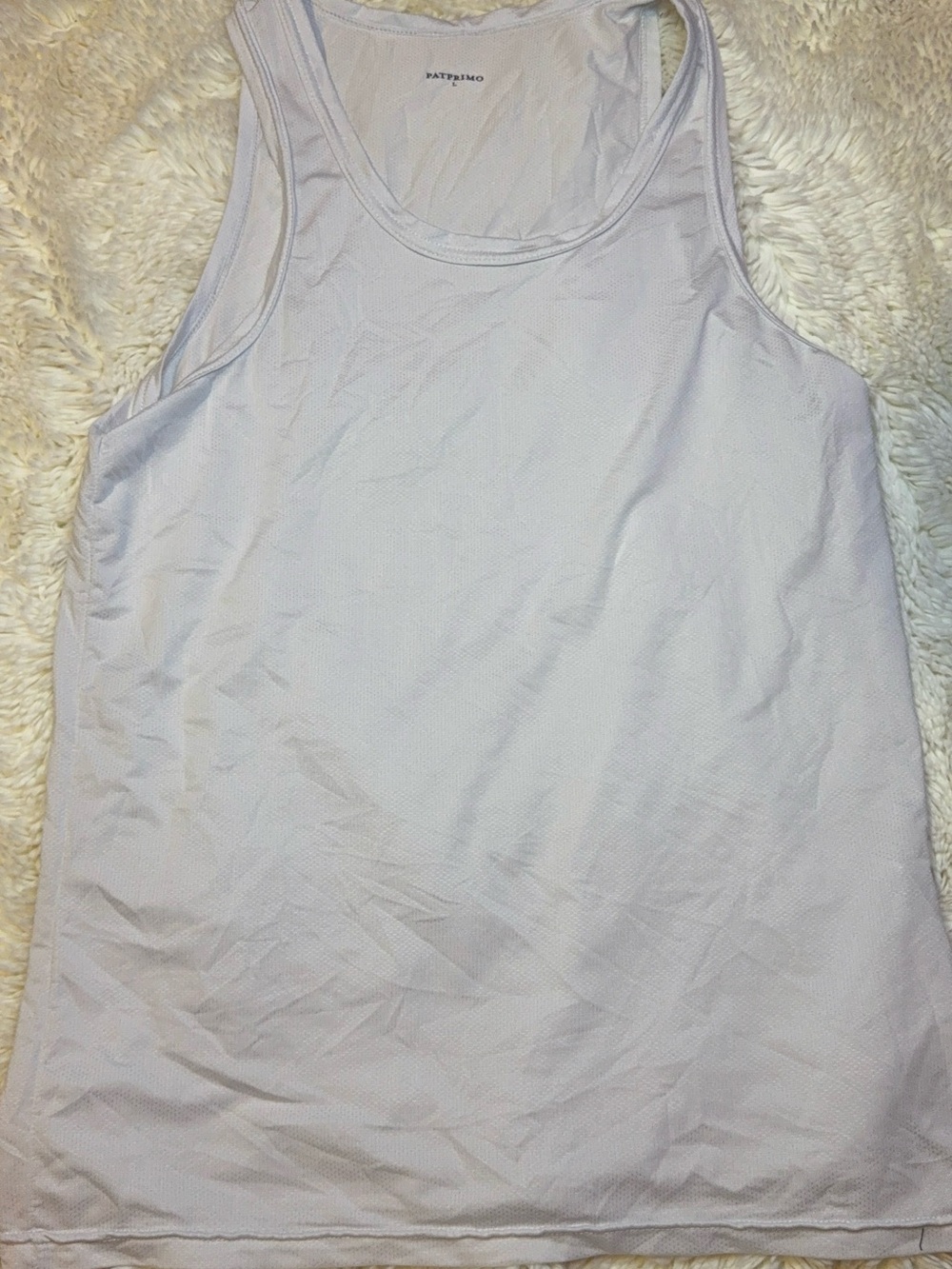 Patprimo Men’s large White Performance Tank Top